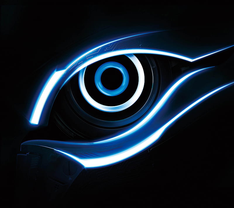 Gigabyte, blue, eye, logo, HD wallpaper