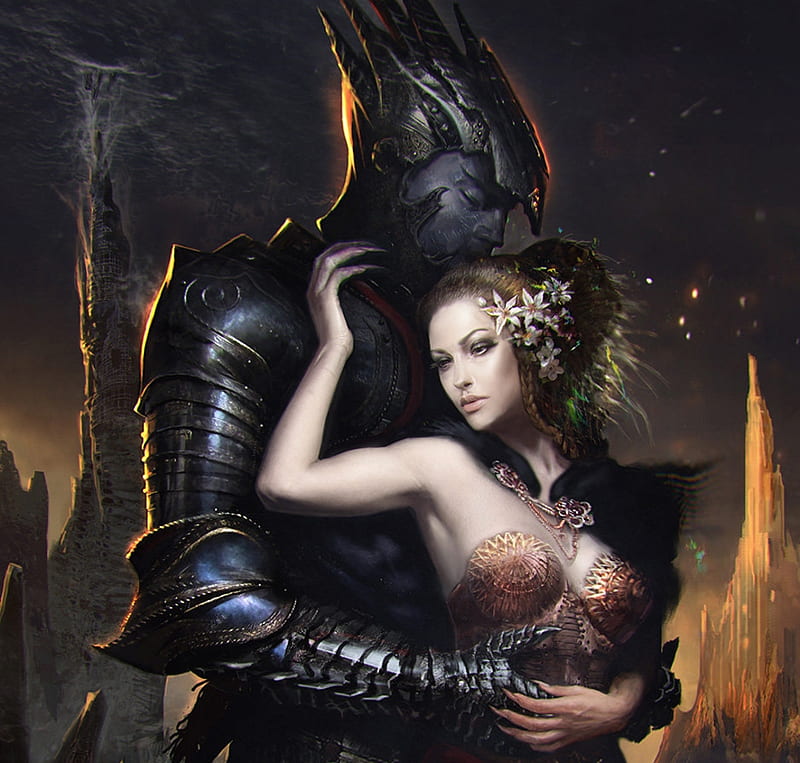 dark fantasy couple art