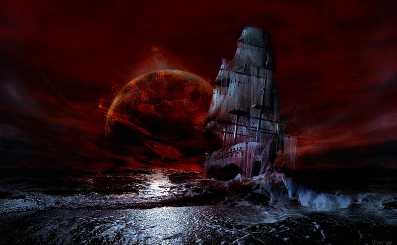 last ship, fantasy world, ship, ocean, HD wallpaper