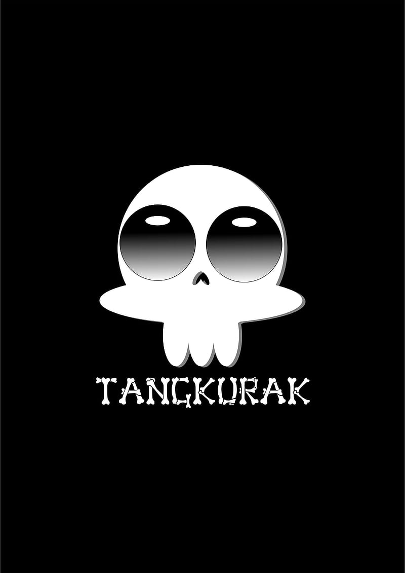 Tangkurak, black, bone, cute, ghost, monster, skeleton, skull, tengkorak, white, HD phone wallpaper