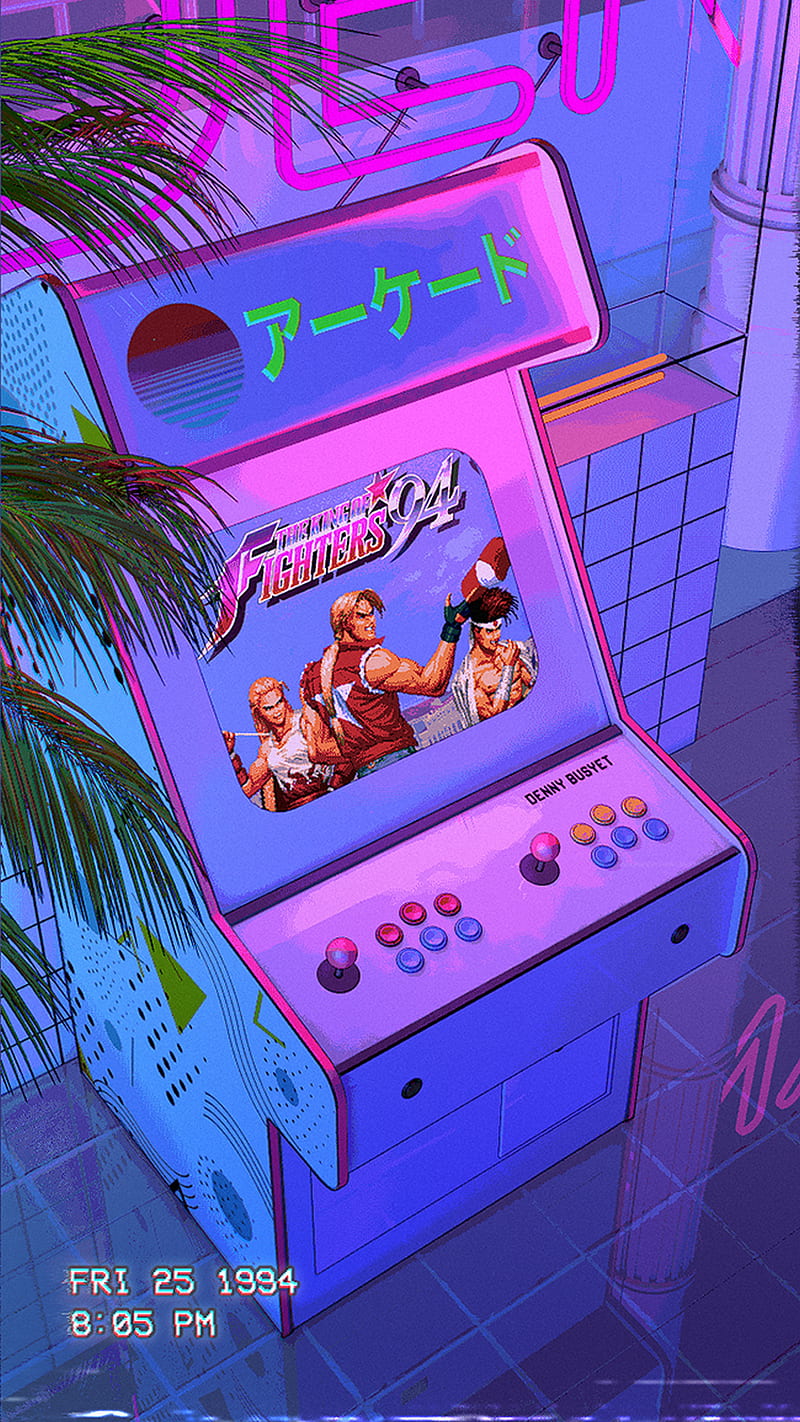 videa gam, 1990s, aesthetic, arcade, arcade machine, blue, japanese, neon, pink, street fighter, HD phone wallpaper