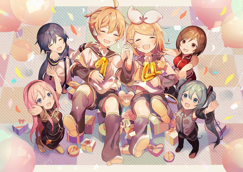 Anime, Vocaloid, Hatsune Miku , Kaito (Vocaloid) , Len Kagamine , Luka Megurine , Meiko (Vocaloid) , Rin Kagamine, HD wallpaper