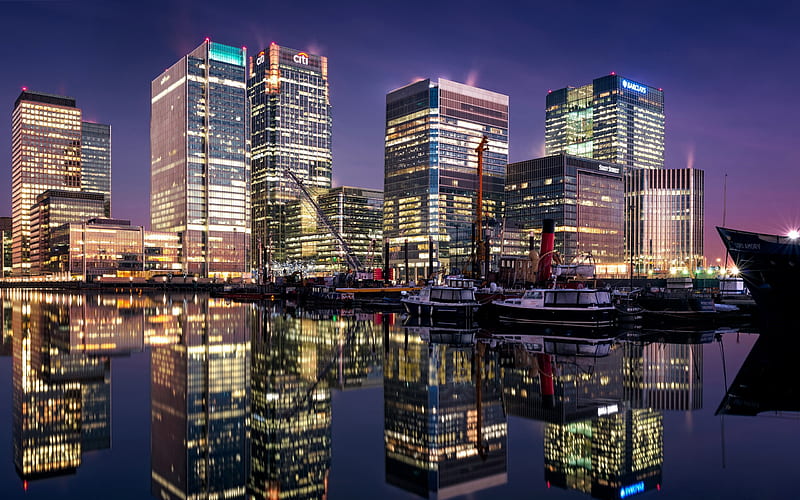 London England, architecture, england, london, skyscrapers, reflection, HD wallpaper