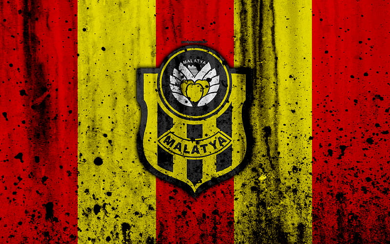 FC Malatyaspor Super Lig, logo, Turkey, soccer, football club, grunge, Malatyaspor, art, stone texture, Malatyaspor FC, HD wallpaper