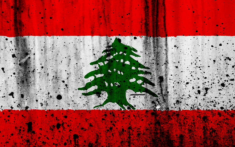 Lebanese flag grunge, flag of Lebanon, Asia, Lebanon, national symbols, Lebanon national flag, HD wallpaper