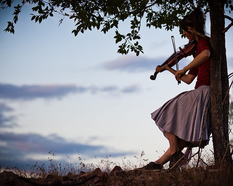 Lindsey Stirling, alone, play alone, sad, singing alone, violin, HD wallpaper
