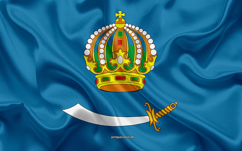 Flag of Astrakhan Oblast silk flag, Federal subjects of Russia, Astrakhan Oblast flag, Russia, silk texture, Astrakhan Oblast, Russian Federation, HD wallpaper