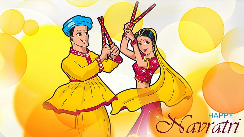 Navratri Dandiya Couple, HD wallpaper
