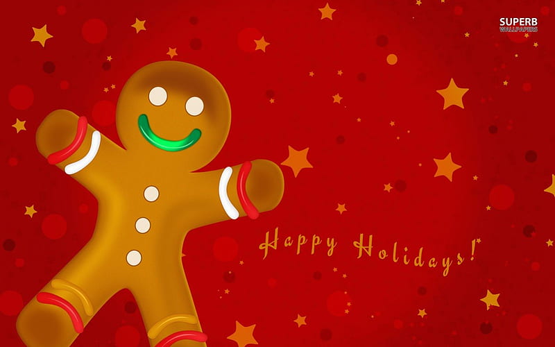 Happy Holidays Ginger Bread Man, Holidays, Man, Bread, Ginger, Happy, HD wallpaper
