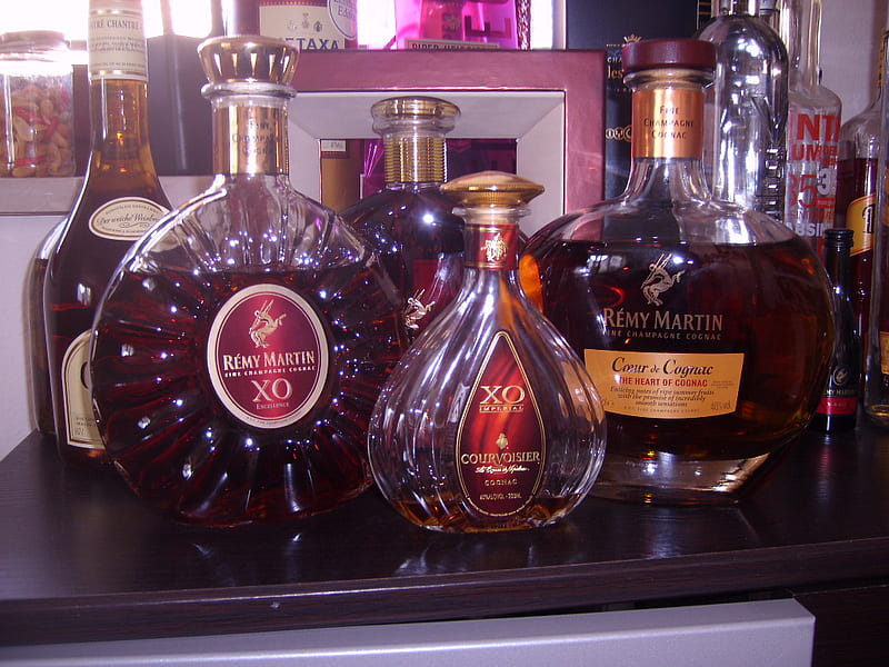 Fine Cognacs, decanters, cognac, crystal, baccarate, HD wallpaper
