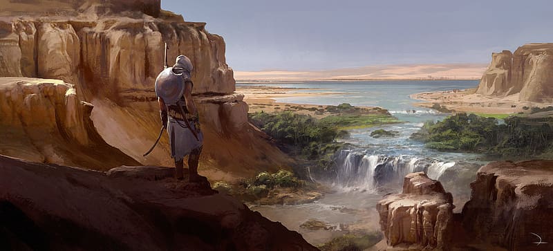 Assassin's Creed, Landscape, Video Game, Concept Art, Assassin's Creed Origins, Bayek Of Siwa, HD wallpaper