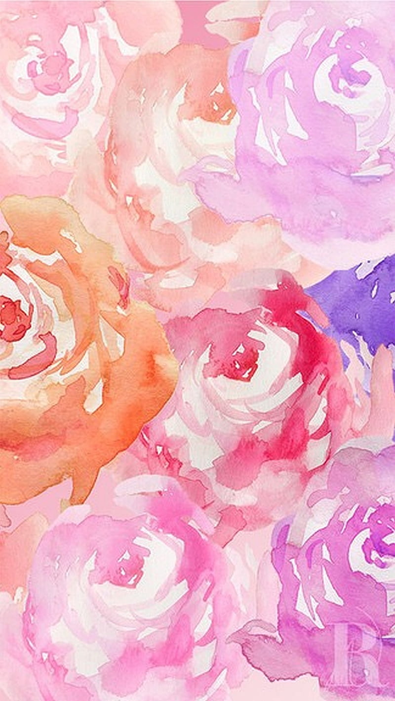 Watercolor Flowers, HD phone wallpaper