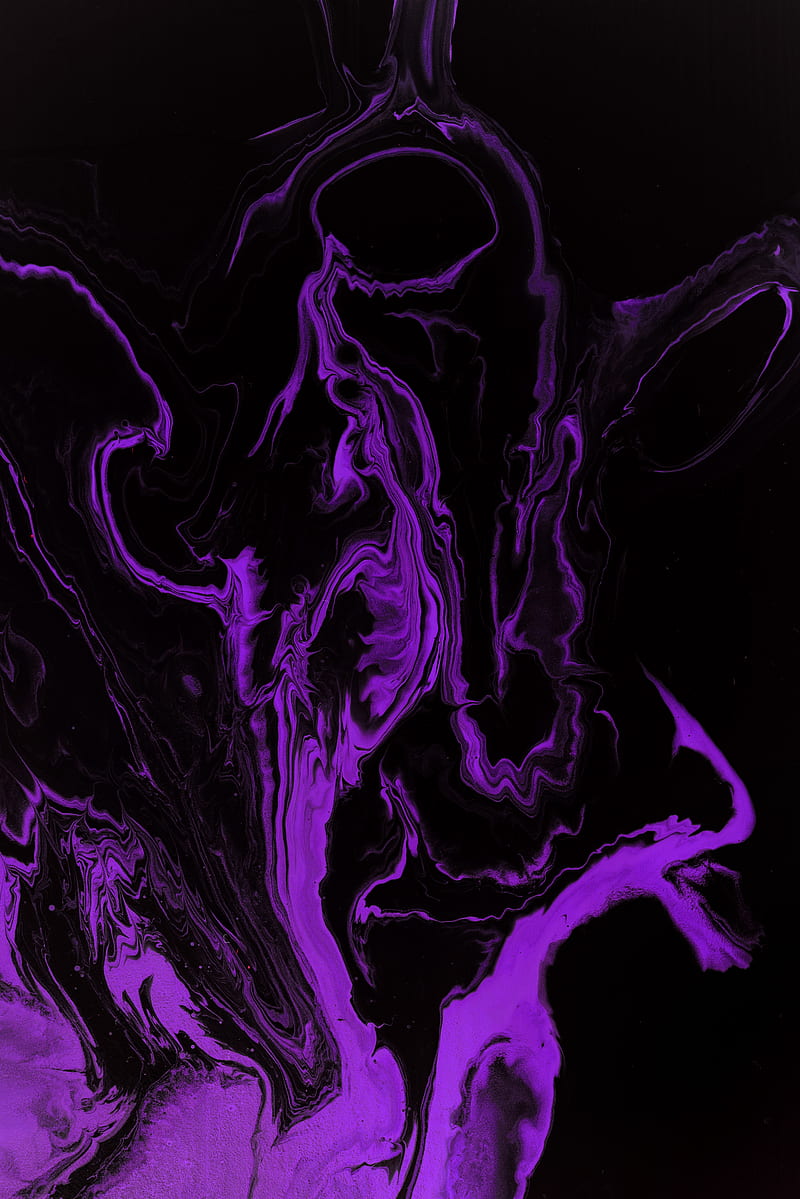 paint, liquid, stains, purple, abstraction, HD phone wallpaper