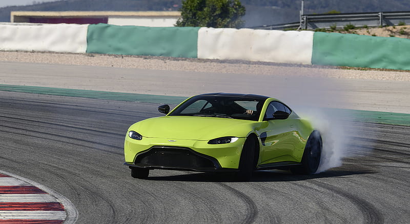 2019 Aston Martin Vantage (Lime Essence) - Front Three-Quarter , car, HD wallpaper