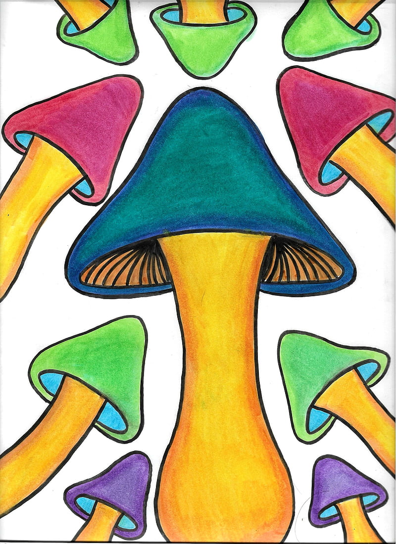 21 Easy Mushroom Drawing Ideas - Craftsy Hacks