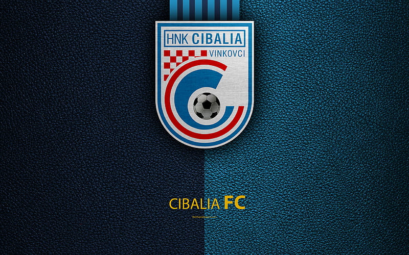 Cibalia FC emblem, Vinkovci, Croatia, HNL, logo, football, leather texture, Croatian football club, Croatian Football Championship, T-Com Prva HNL, HD wallpaper