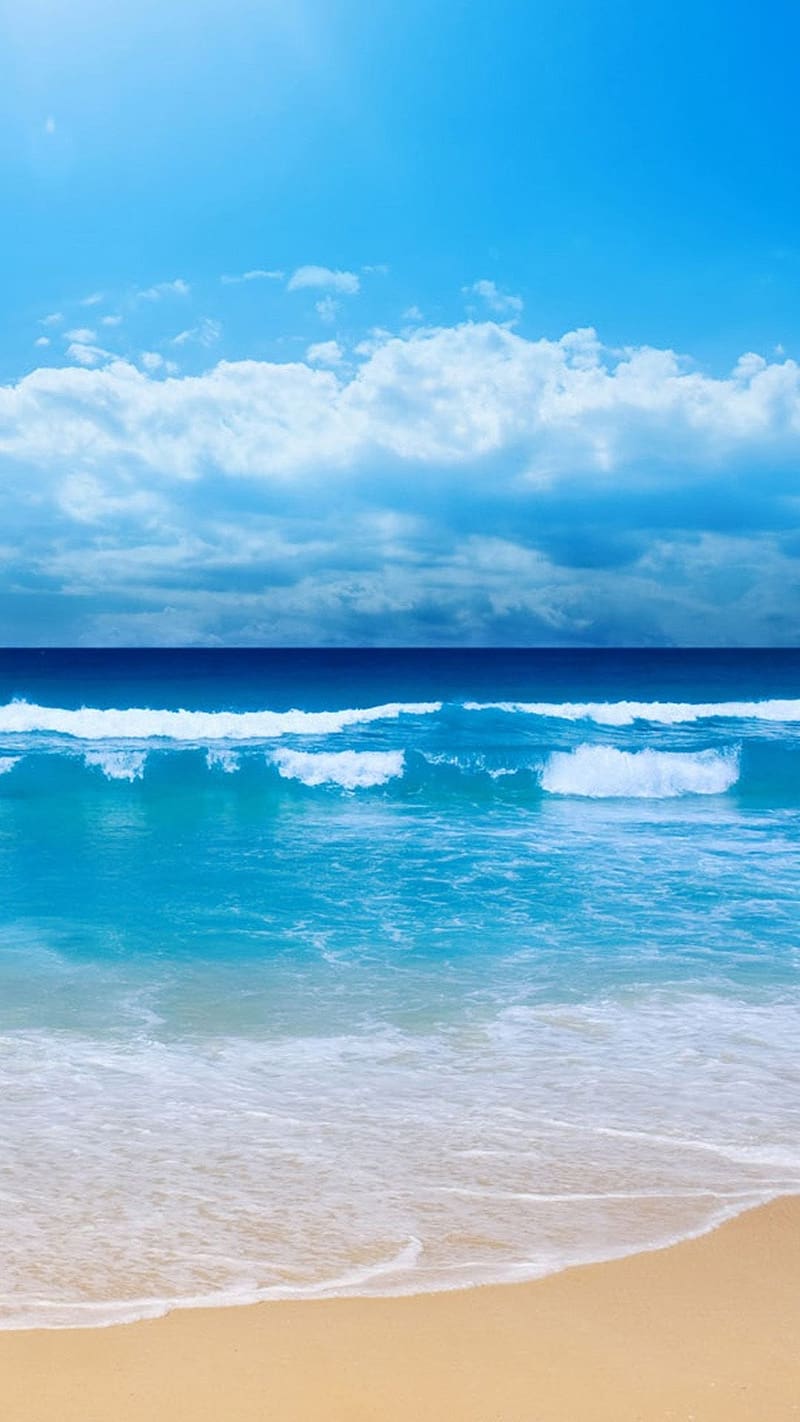 Iphone Home Screen, Sea Waves, water, clouds, HD phone wallpaper