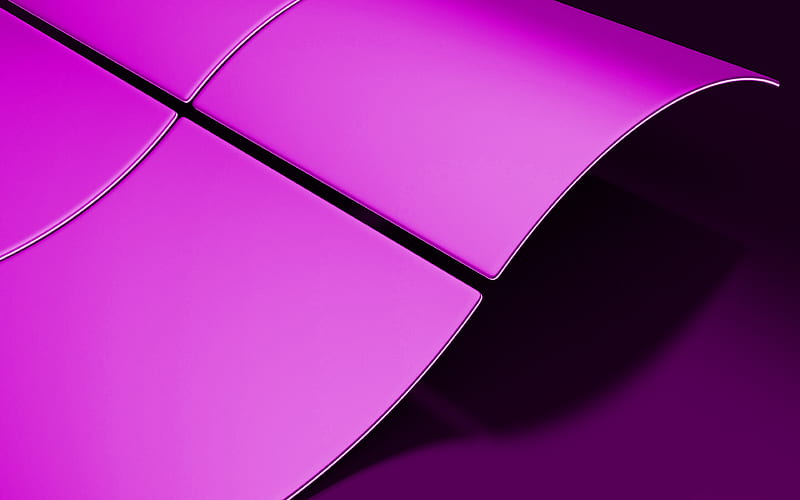 Purple Windows logo, creative red background, Purple Windows emblem, Purple Windows background, 3d art, Windows logo, Windows, HD wallpaper