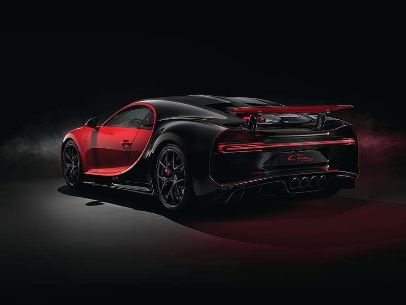 2018 Red Bugatti Chiron Sport Rear View, bugatti-chiron, bugatti, 2018-cars, carros, HD wallpaper