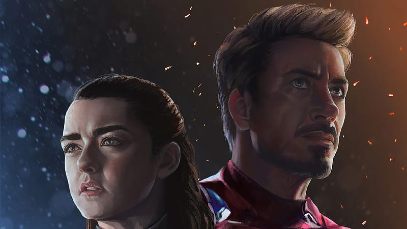 Arya Stark And Iron Man, arya-stark, iron-man, superheroes, artwork, artstation, HD wallpaper