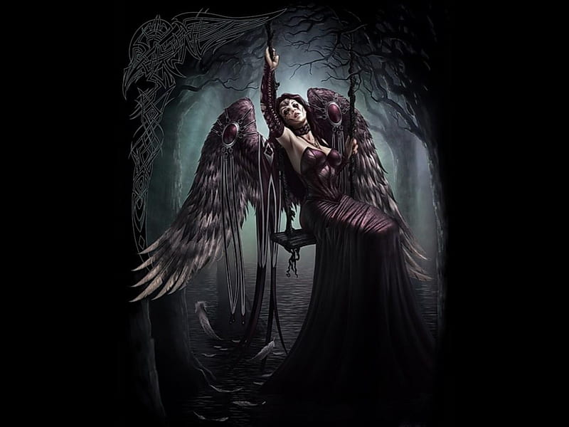 SAD ANGEL, female, gothic, angel, dark, sad, HD wallpaper