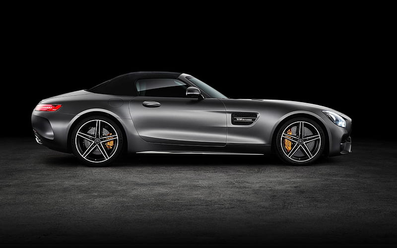 Mercedes-AMG GT, 2017, silver Mercedes, sports coupe, race car, HD wallpaper