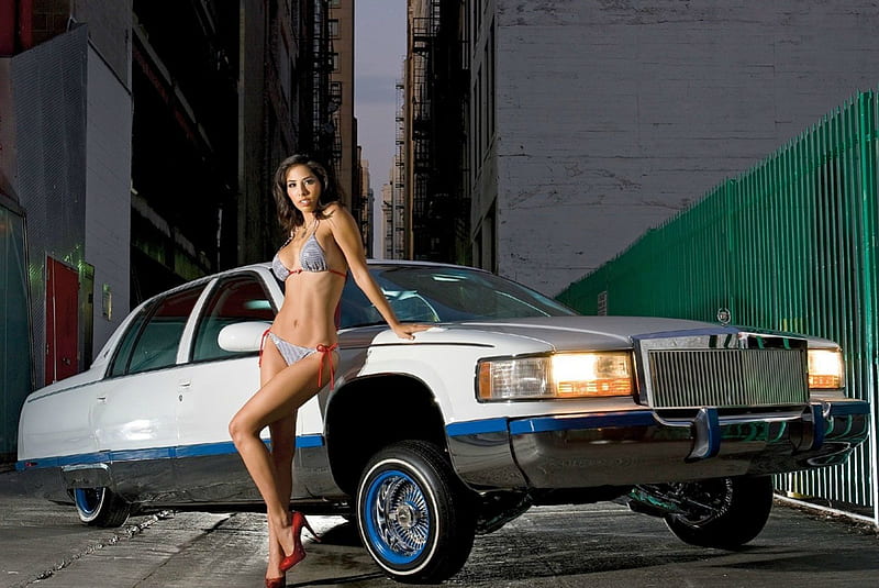 Cadillac Lowrider, White, Model, GM, Sexy, HD wallpaper
