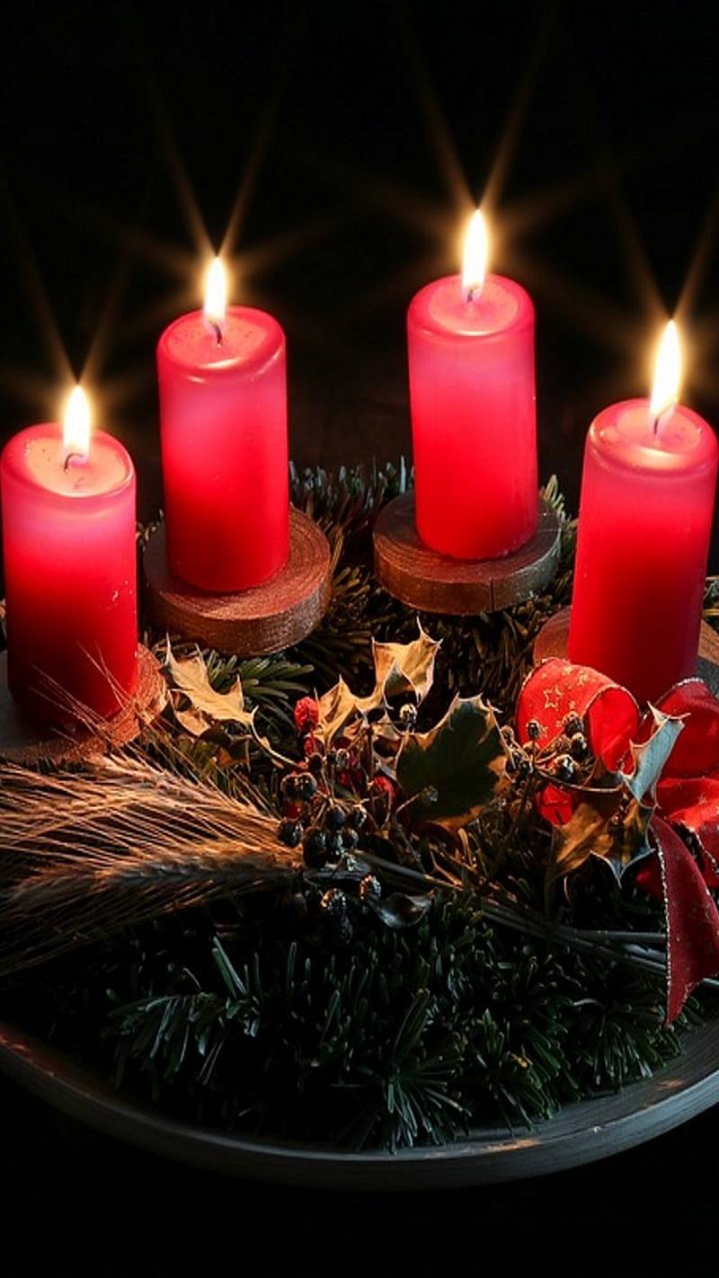 Adviento navidad, adviento, navidad, velas rojas, rojo, velas, feliz  navidad, Fondo de pantalla de teléfono HD | Peakpx