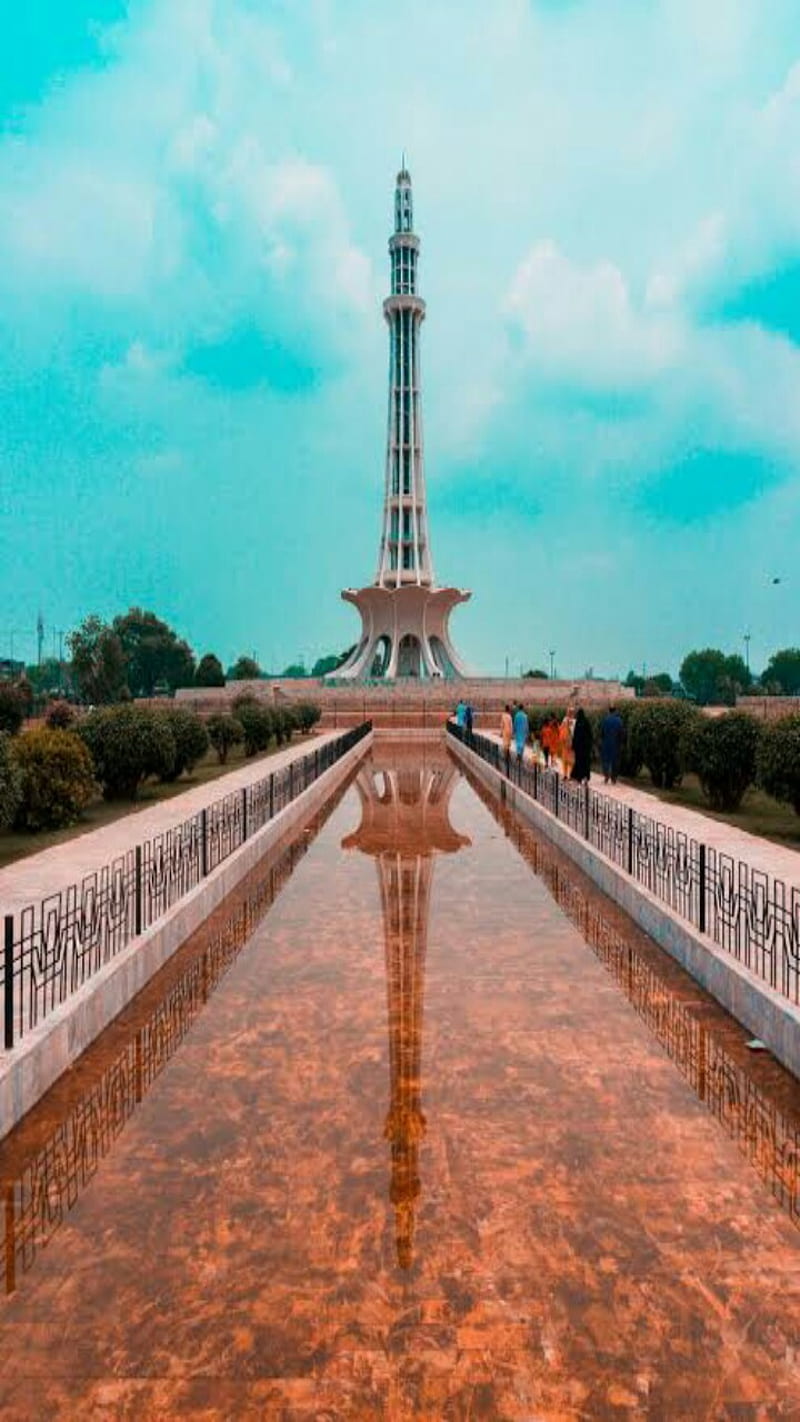 Minar e Pakistan, bonito, famous, fountain, night, popular, tallest, tower, water, HD phone wallpaper