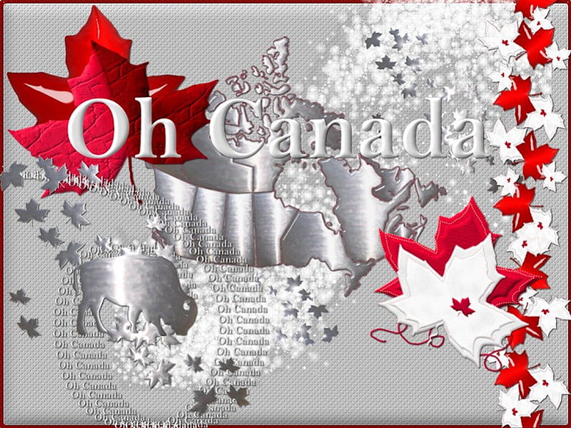 HAPPY CANADA DAY, Canada, maple leaf, country, Canada day, map, flag, HD wallpaper