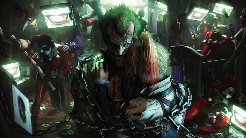 Joker Harley Quinn , joker, harley-quinn, supervillain, artist, artwork, digital-art, superheroes, HD wallpaper