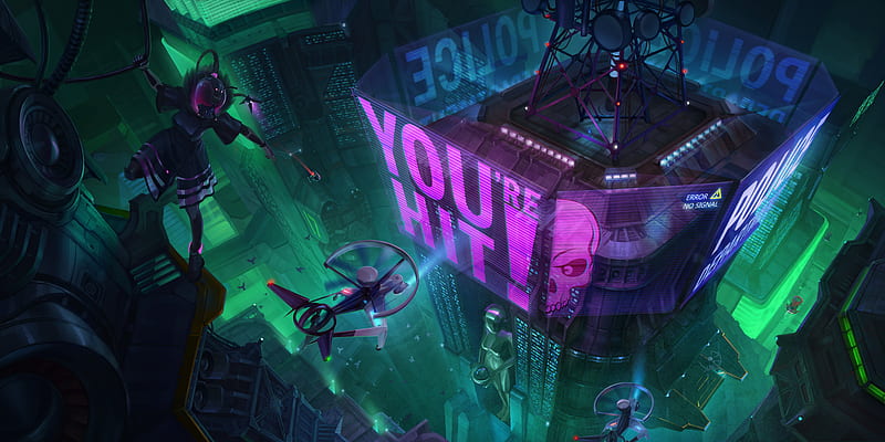 Hologram City Cyberpunk , cyberpunk, neon, city, artist, artwork, digital-art, HD wallpaper
