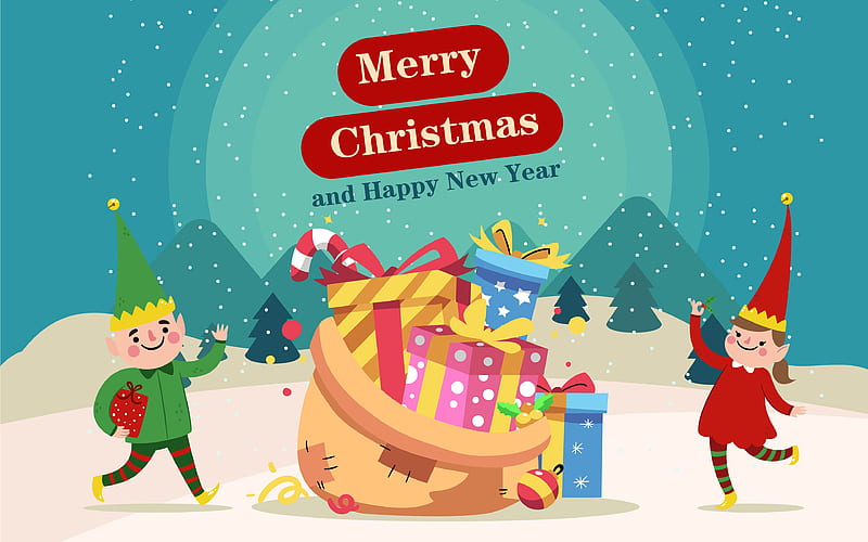 2019 Happy New Year Merry Christmas Holiday Gift, HD wallpaper