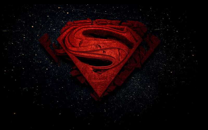 Superman space, 3d logo, superheroes, DC Comics, Superman Logo, HD wallpaper