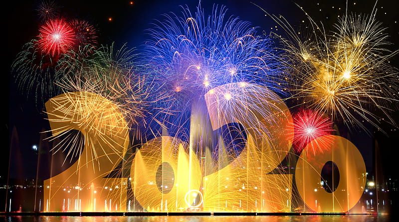 2020 New Years Eve Ultra, Holidays, New Year, Colorful, Fireworks, Celebrate, Celebration, newyear, 2020, HD wallpaper