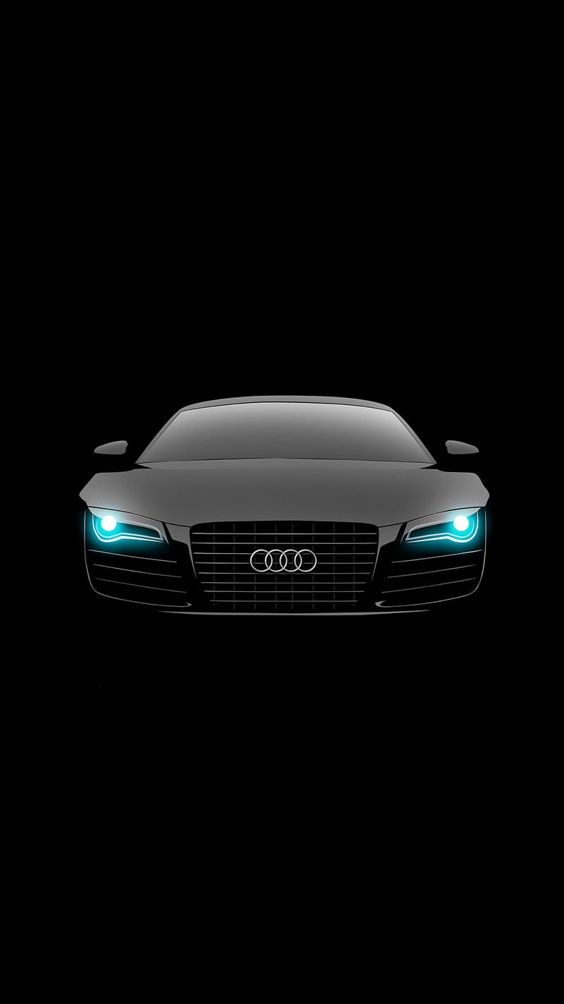 Audi, auto, black, car, carros, cool, light, lights, logo, rs8, HD phone wallpaper