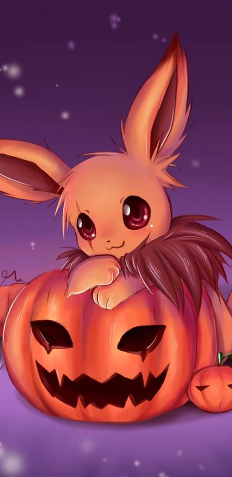 Halloween eevee, halloween pumkin, halloween , pokemon, HD phone wallpaper