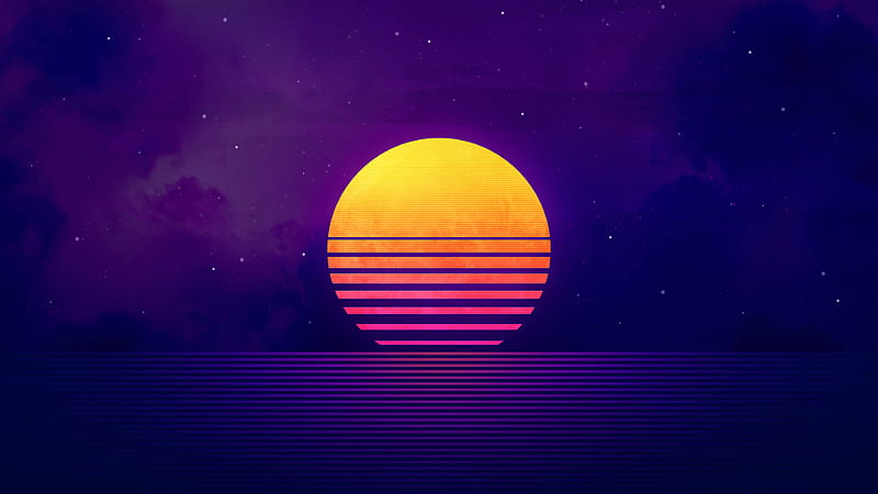 Retrowave Sunset Vaporwave, HD wallpaper
