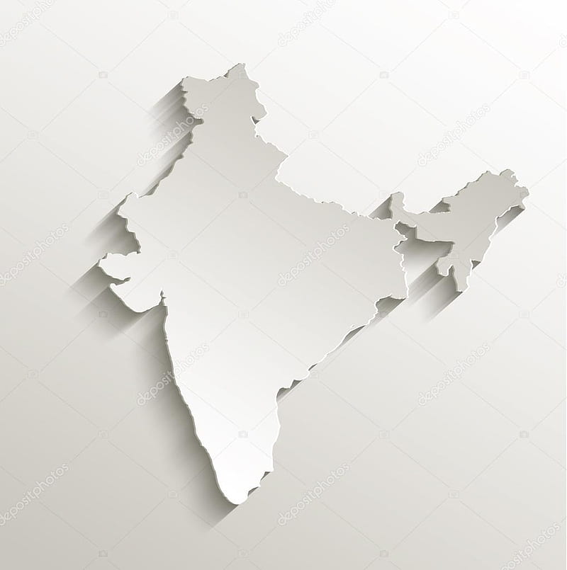 India map in dark color, oval map with neighboring countries. Vector map  and flag of India - Stock Image - Everypixel