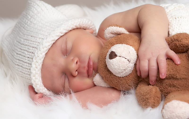 Lindo Bebe Durmiendo Oso Leep Osito De Peluche Gente Fondo De Pantalla Hd Peakpx