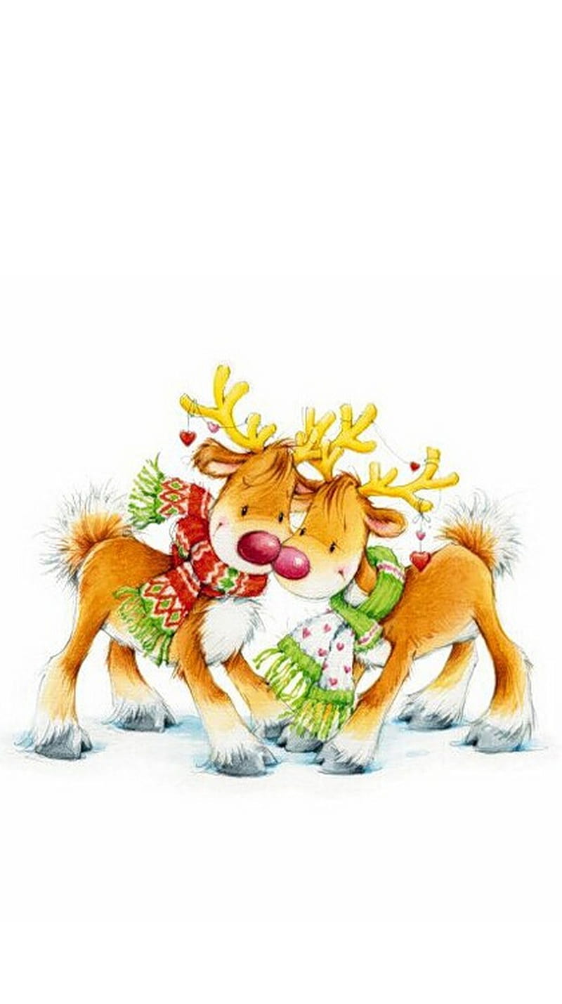 Новогодние иллюстрации Марины Федотовой олени