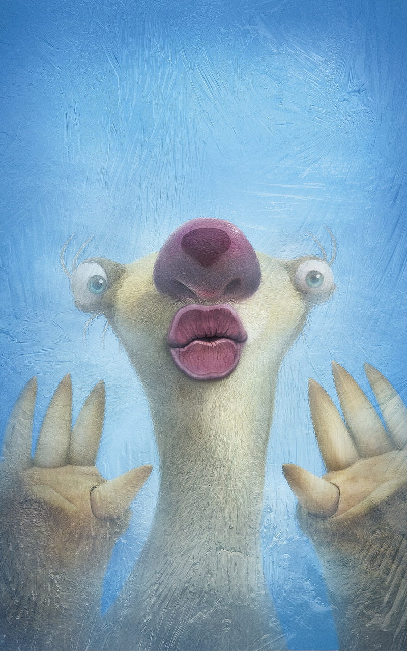 Sid Ice Age, movie, ice age, childhood, funny, crazy, kiss, love, HD phone wallpaper