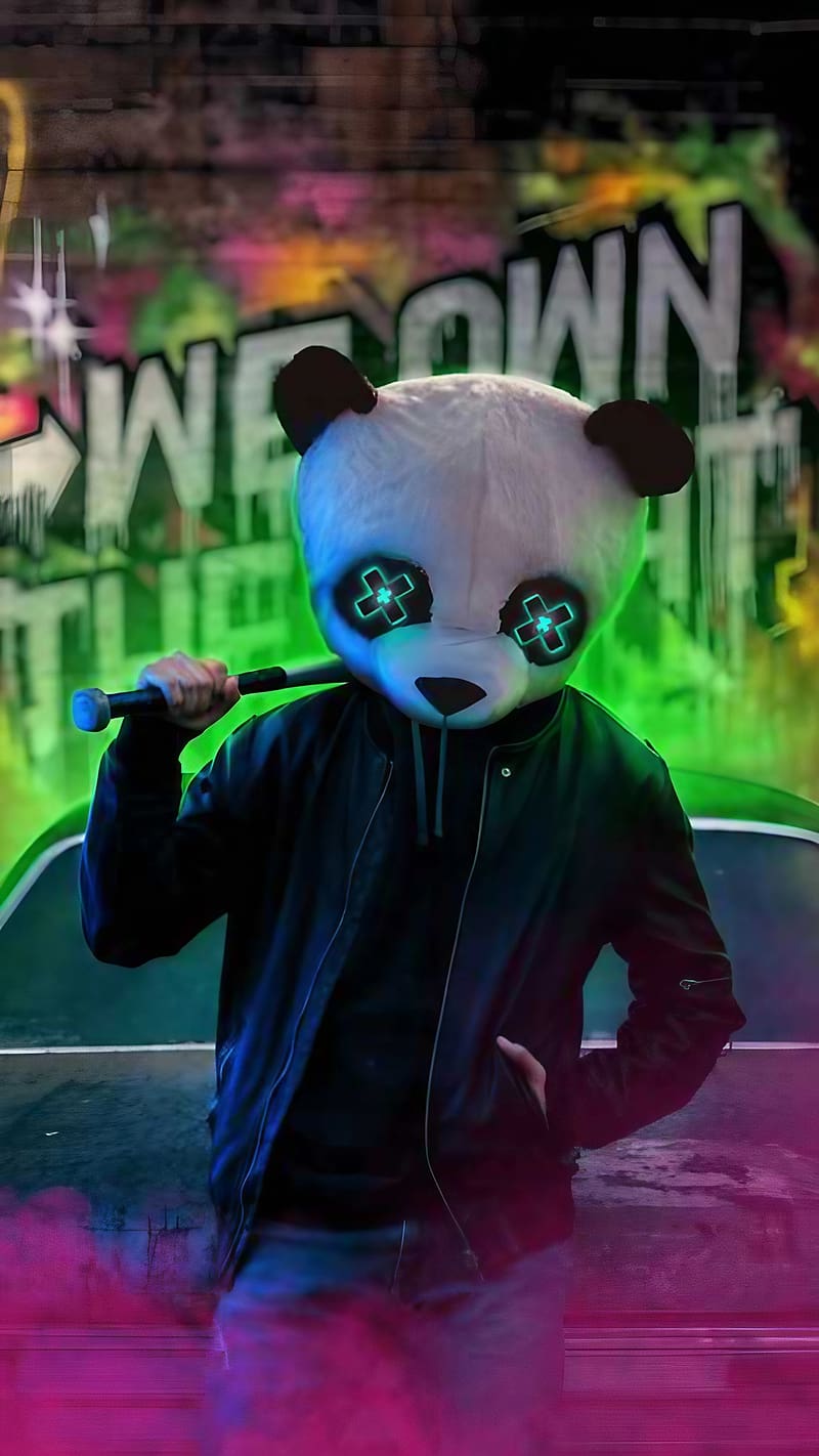 Cool For, Guy Wearing Panda Mask, cool for, smoky effect, HD phone wallpaper