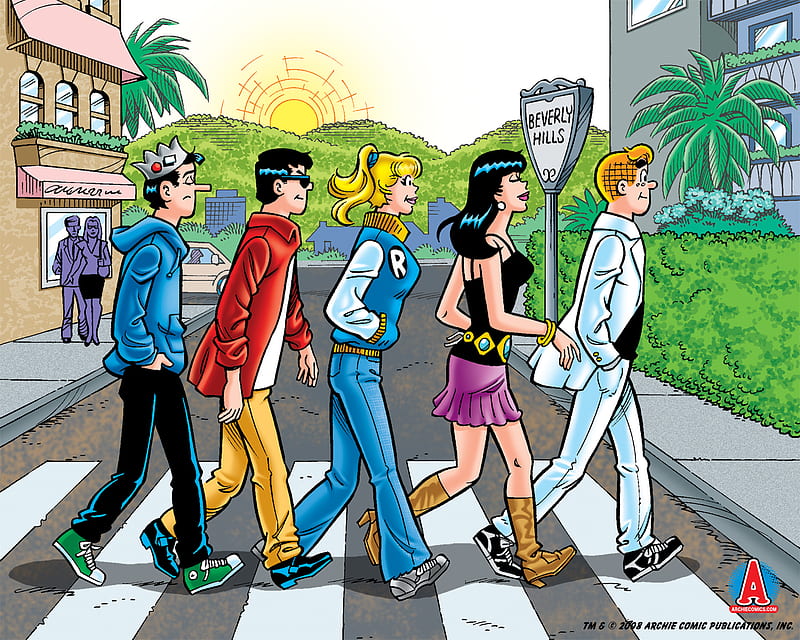 Archie and Friends, andrews, veronica, reggie, betty, archie, jughead, comics, HD wallpaper