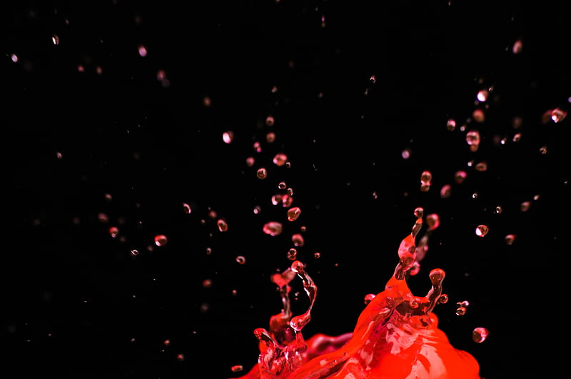 liquid, splash, red, spray, HD wallpaper