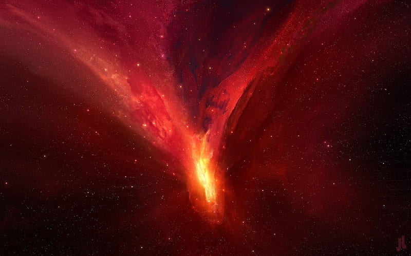 Red universe galaxy High Quality, HD wallpaper