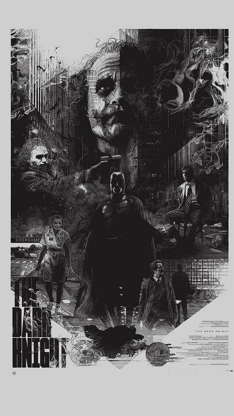 Dark Knight, art, batman, christopher nolan, joker, movie poster, nolan, HD phone wallpaper
