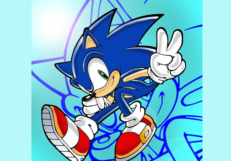 Sonic, signo de la paz, videojuegos, ordenado, Obra de arte, azul, Fondo de  pantalla HD | Peakpx
