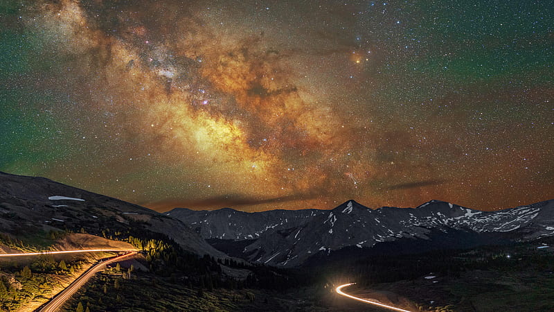 Mountains Long Exposure Milky Way , milky-way, nature, mountains, long-exposure, HD wallpaper