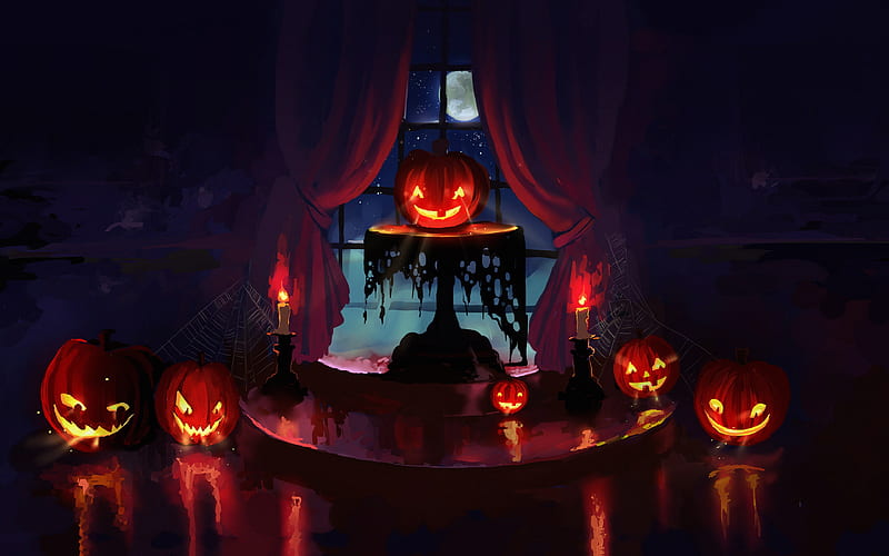 October Wallpaper 4K, Halloween background